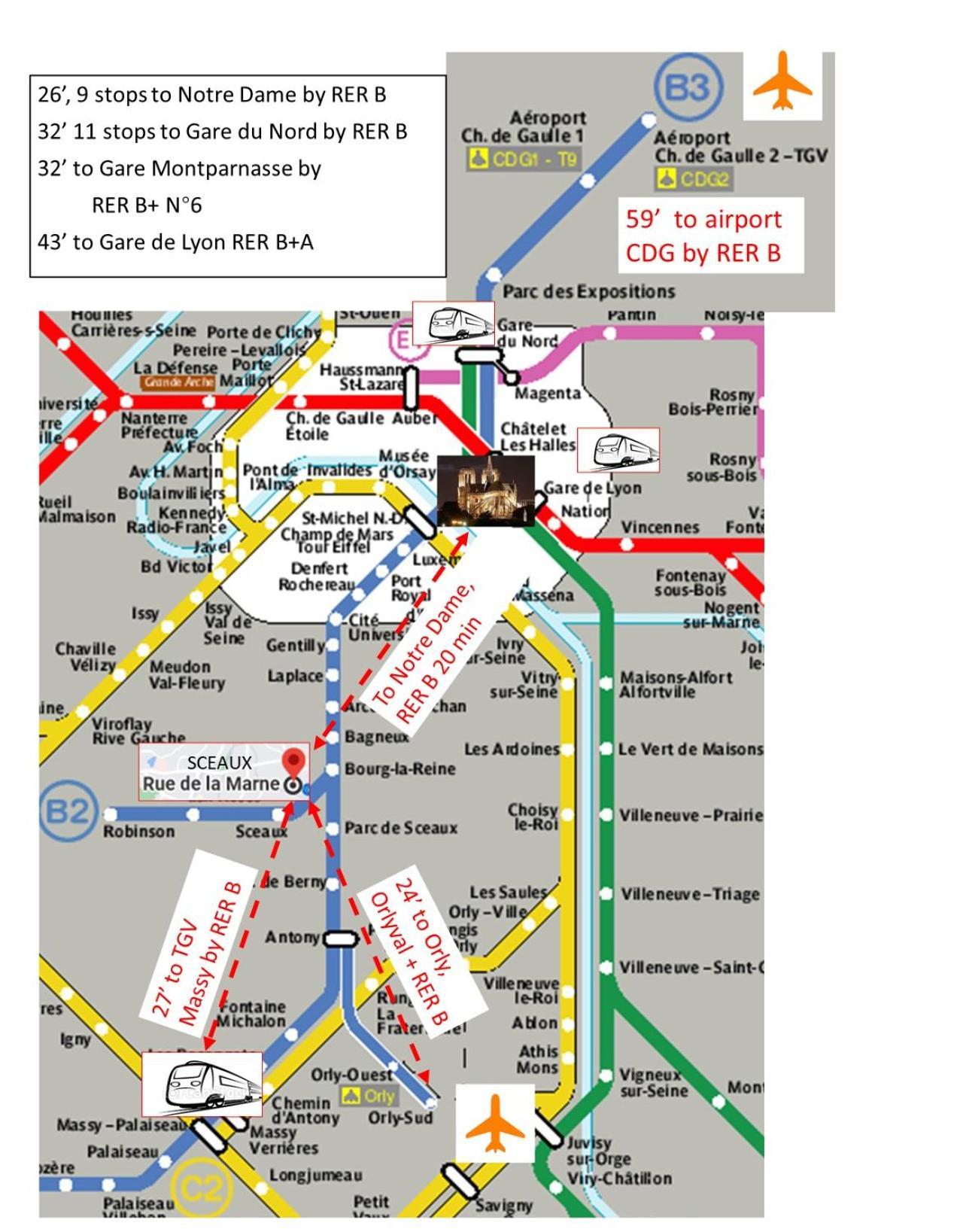 Nice Family Studio In Villa Sceaux 600M Rer B Direct To Notre-Dame エクステリア 写真